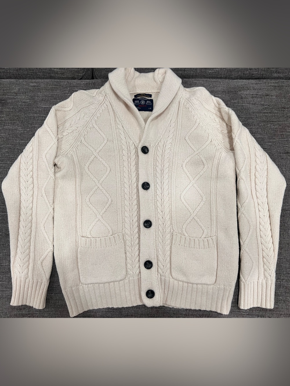 Men’s Cotton-Wool blend AE Knit Cardigan Sweater